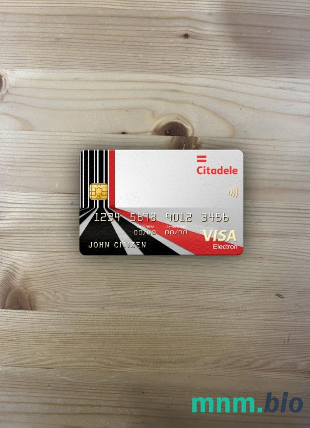 Lithuania (Litva) Citadele bank visa karta elektronowa wygląd fotograficzny skan PSD + zdjęcie